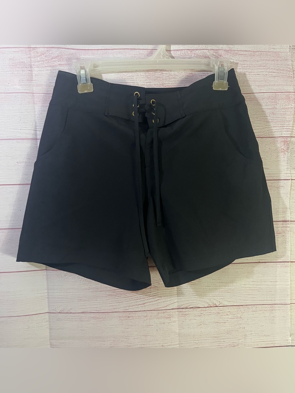 La Blanca Black All Aboard Drawstring Swim Cover Up Shorts Size XS